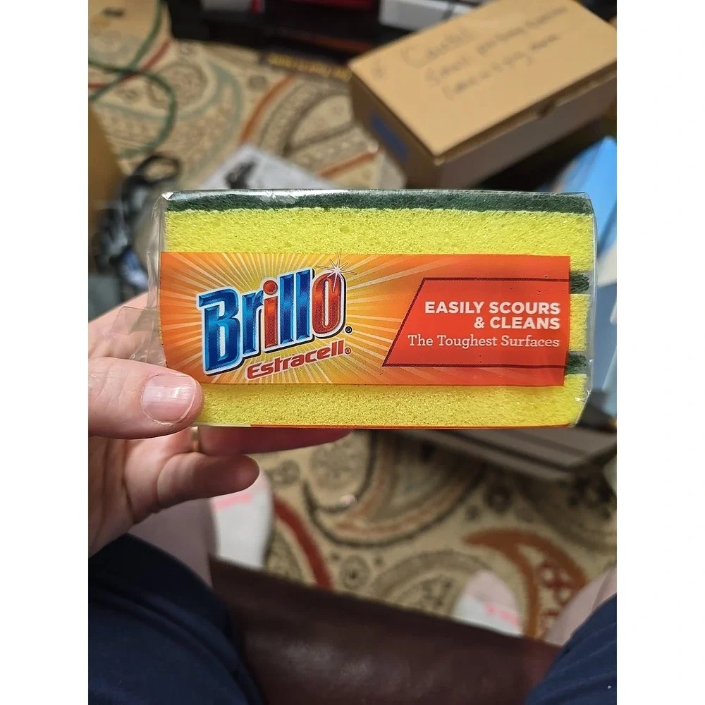 Brillo Estracell 4.5 In. x 2.75 In. Heavy Duty Sponge (3-Count) 21031 Brillo